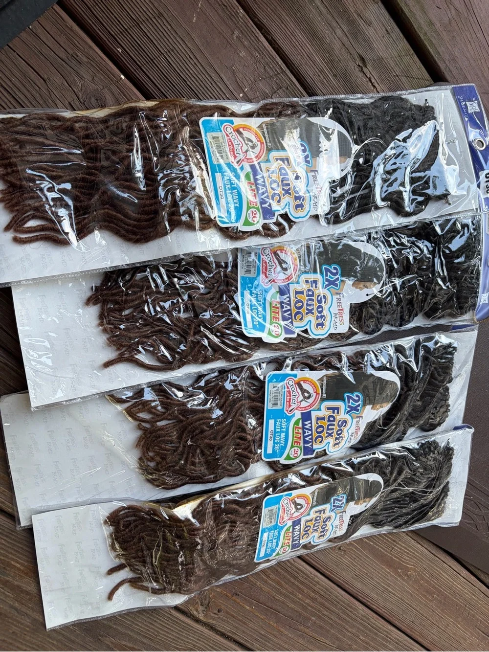 Soft Faux Loc Wavy Crochet Hair - Brown